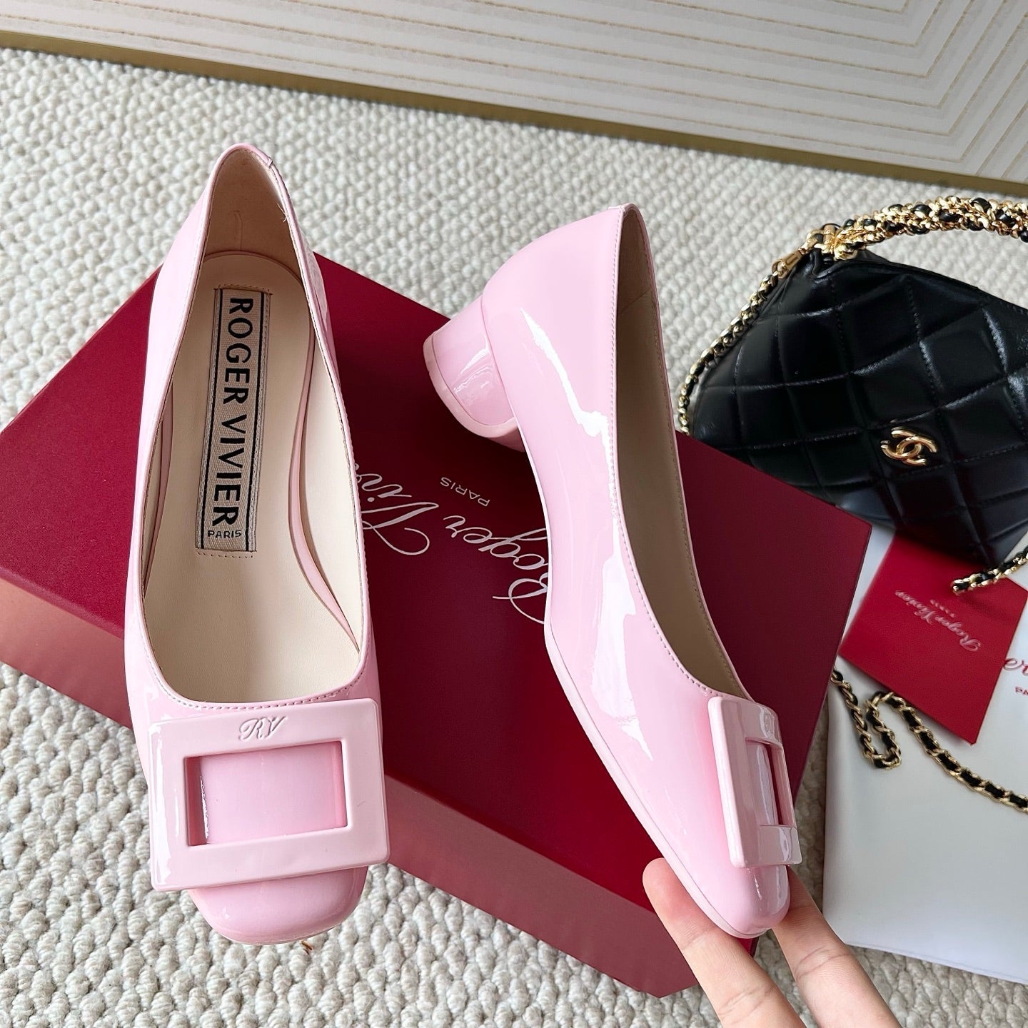 U LOOK BALLERINAS IN PASTEL PINK GLOSSY CALFSKIN - 34
