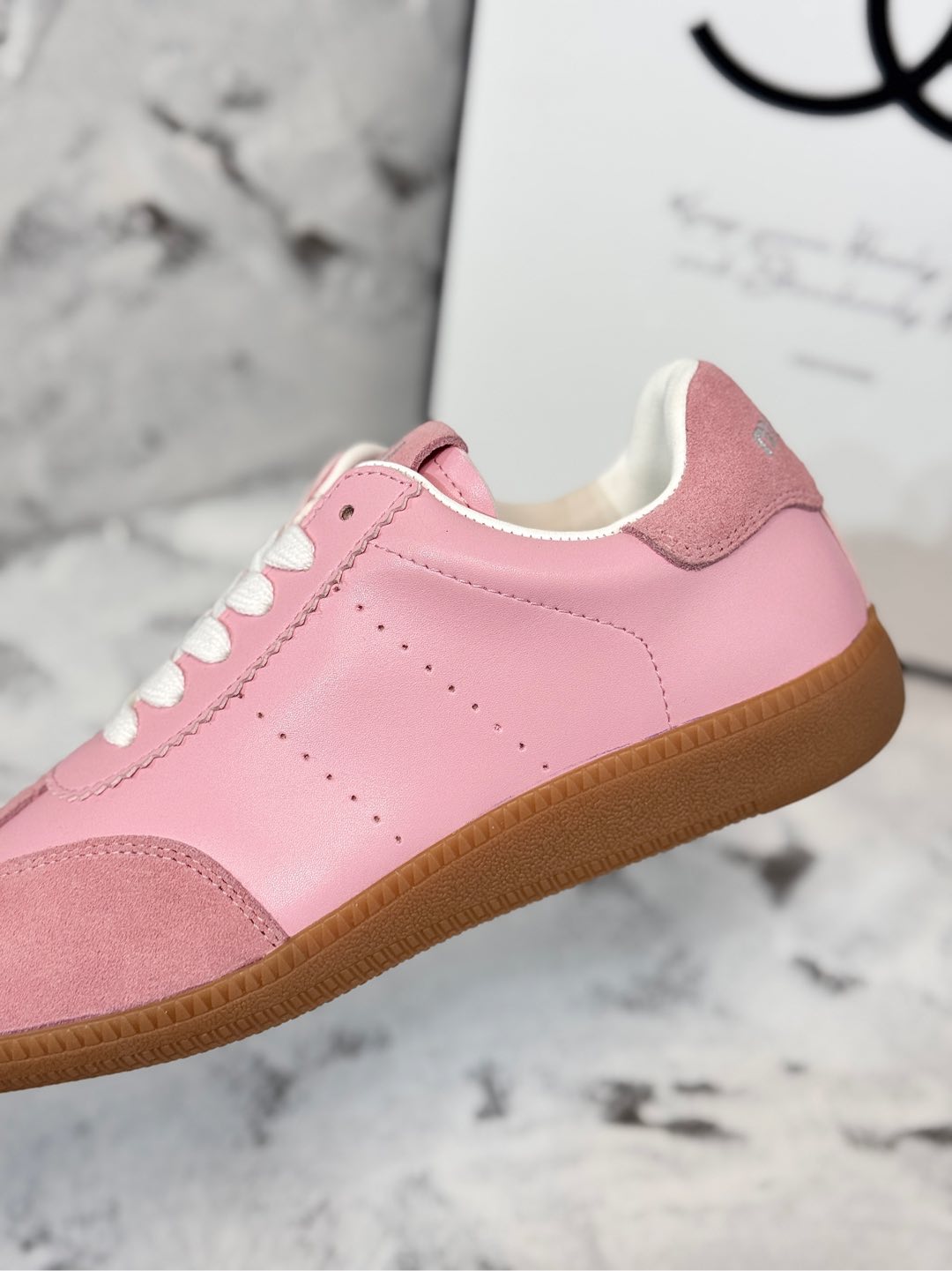 RETRO SNEAKERS IN PINK LAMBSKIN MIX SUEDE - 35