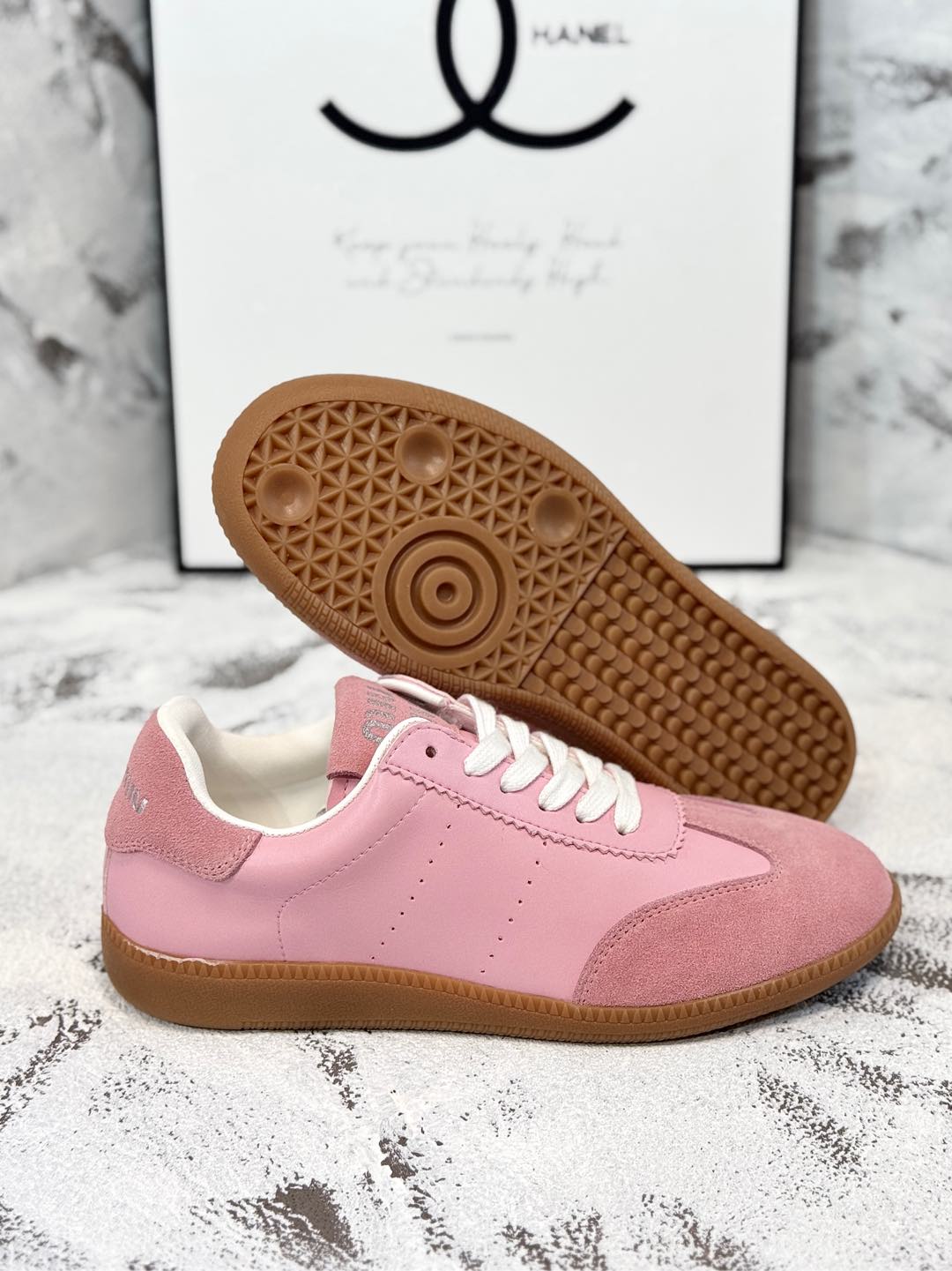 RETRO SNEAKERS IN PINK LAMBSKIN MIX SUEDE - 35