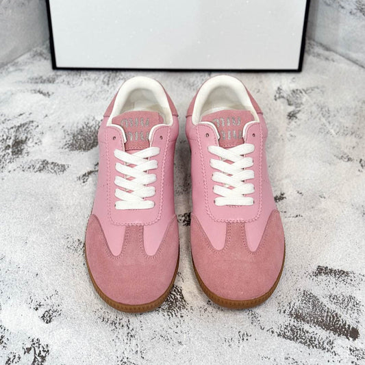 RETRO SNEAKERS IN PINK LAMBSKIN MIX SUEDE - 35