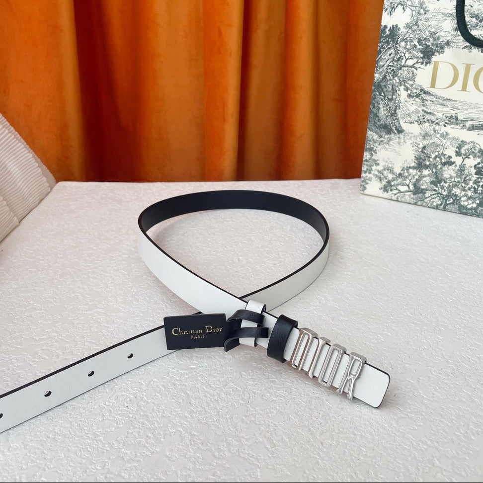 DIOR 25S BELT 20 MM IN WHITE CALFSKIN 562037 - 30