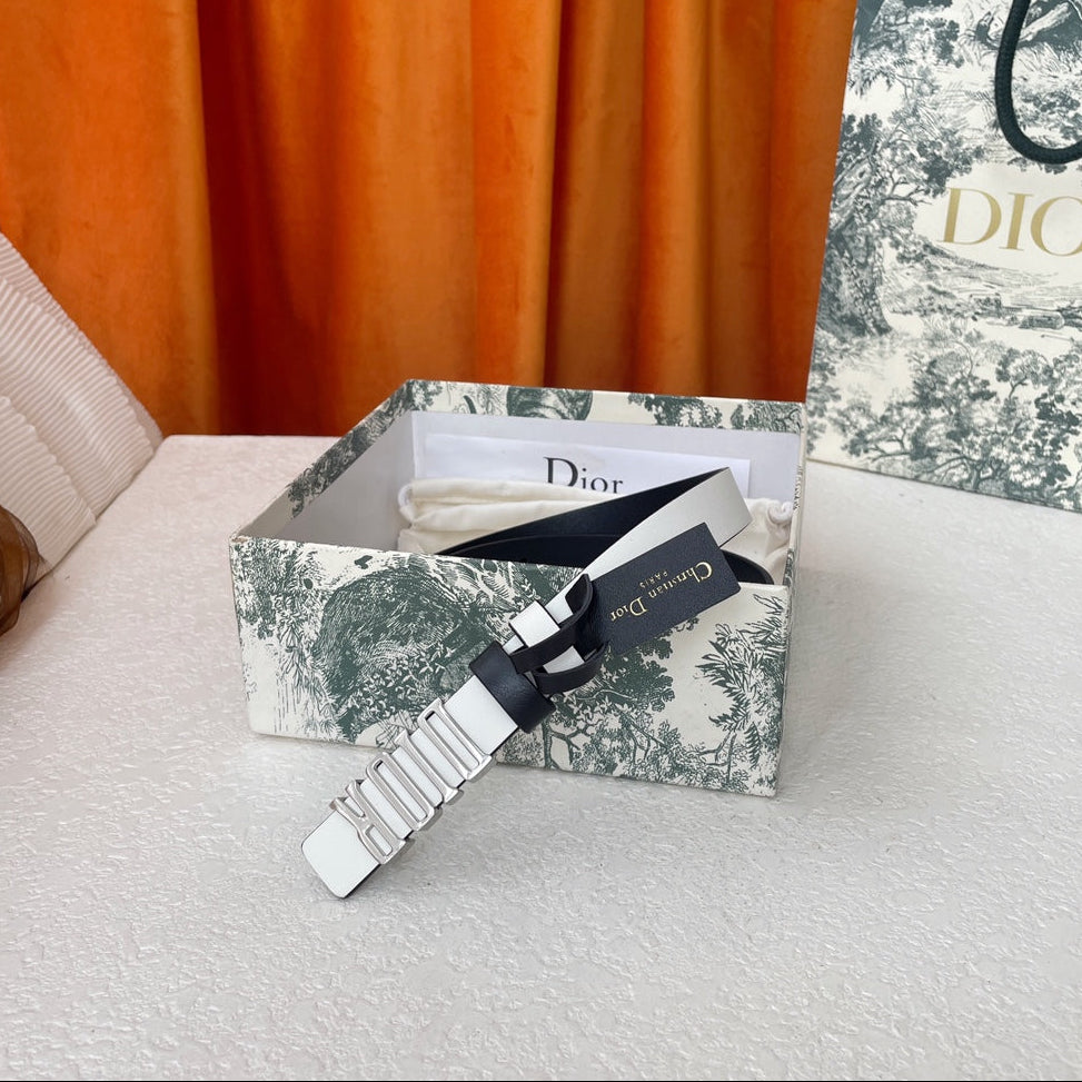 DIOR 25S BELT 20 MM IN WHITE CALFSKIN 562037 - 30