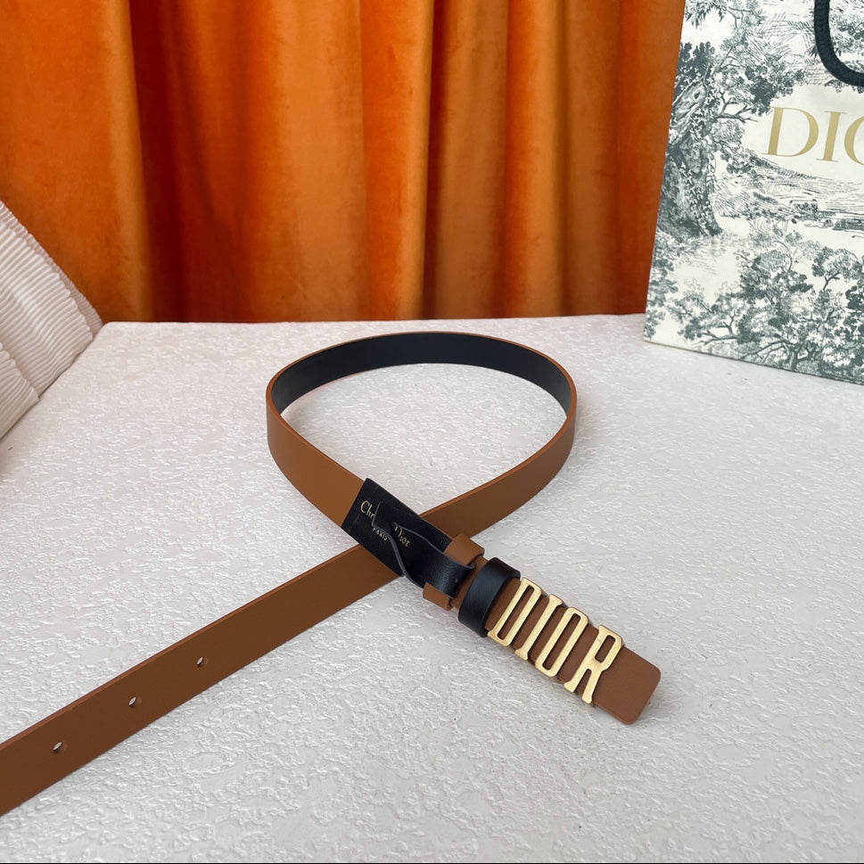 DIOR 25S BELT 20 MM IN BROWN CALFSKIN 562035 - 30
