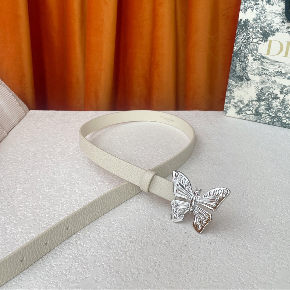 DIOR 25S BELT 20 MM IN CREAM WHITE CALFSKIN 571775 - 30