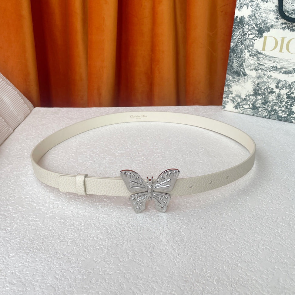 DIOR 25S BELT 20 MM IN CREAM WHITE CALFSKIN 571775 - 30