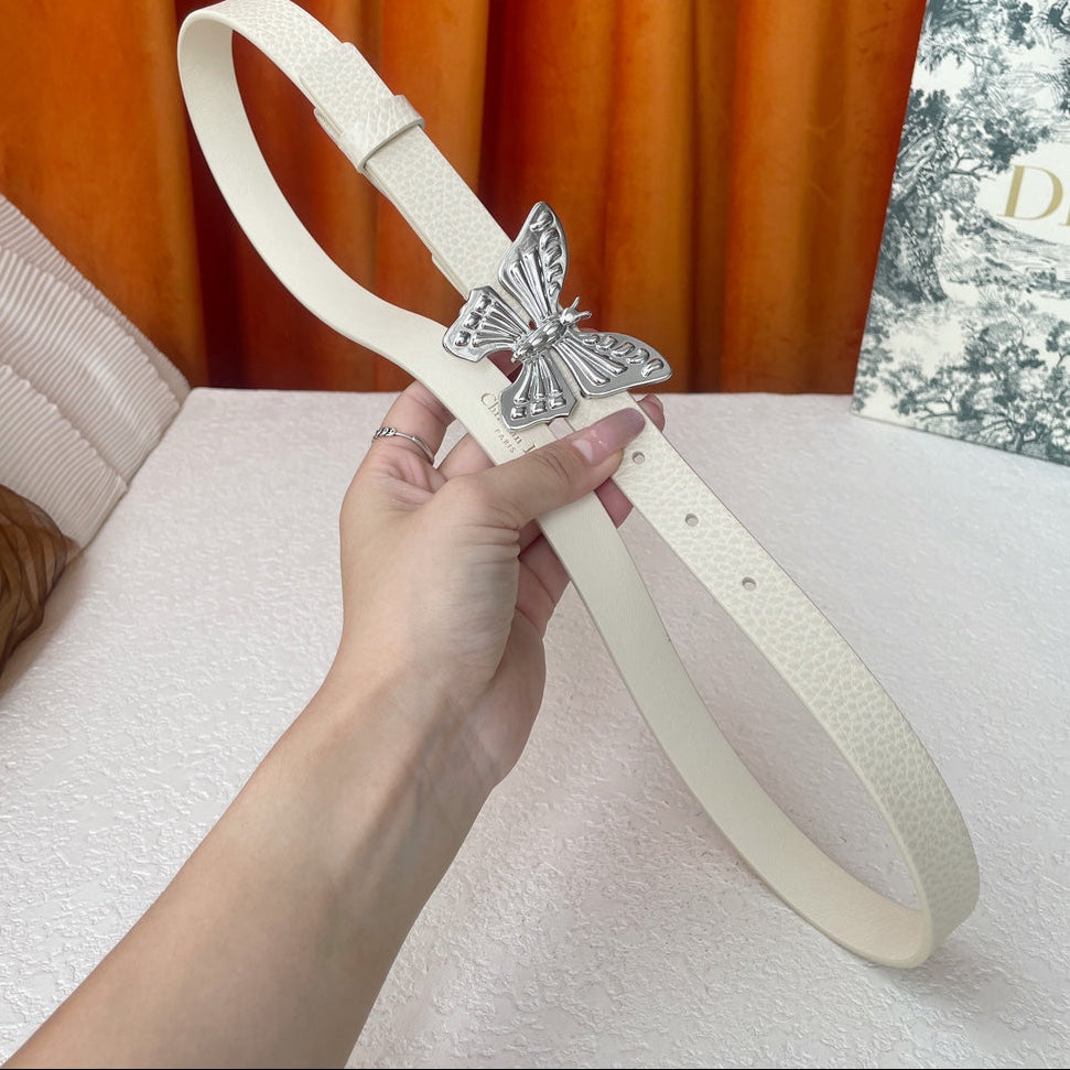DIOR 25S BELT 20 MM IN CREAM WHITE CALFSKIN 571775 - 30