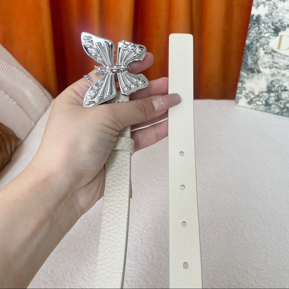 DIOR 25S BELT 20 MM IN CREAM WHITE CALFSKIN 571775 - 30