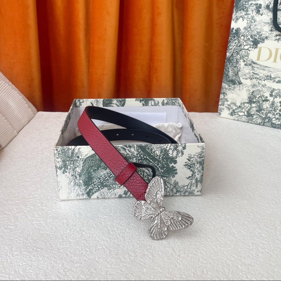 DIOR 25S BELT 20 MM IN RED CALFSKIN 567927 - 30
