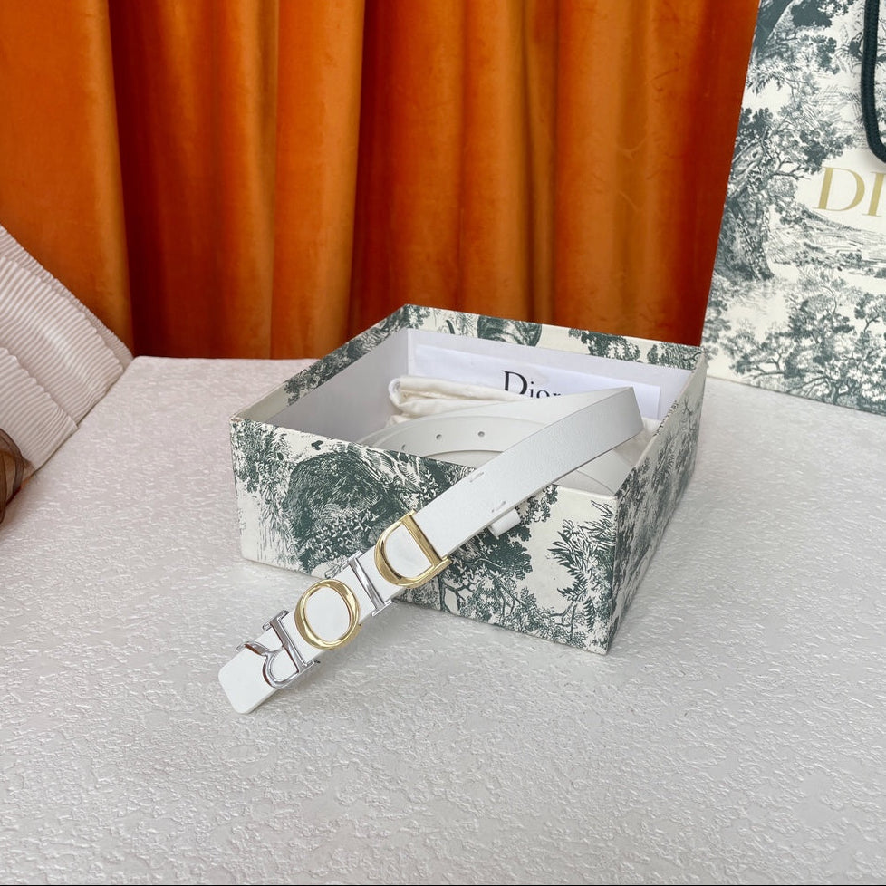 DIOR 25S BELT 20 MM IN WHITE CALFSKIN 562163 - 30