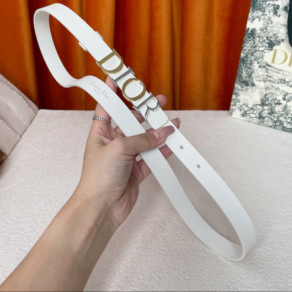 DIOR 25S BELT 20 MM IN WHITE CALFSKIN 562163 - 30
