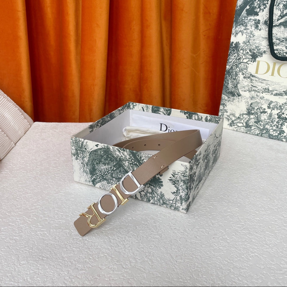 DIOR 25S BELT 20 MM IN GREY BROWN CALFSKIN 562164 - 30