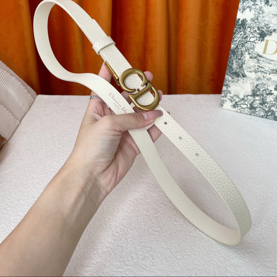 DIOR 25S BELT 20 MM IN CREAM WHITE CALFSKIN 563225 - 30