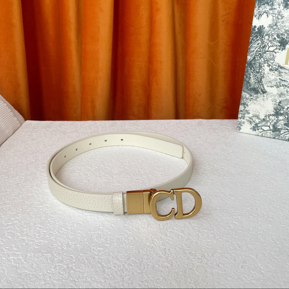 DIOR 25S BELT 20 MM IN CREAM WHITE CALFSKIN 563225 - 30