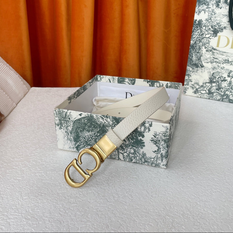 DIOR 25S BELT 20 MM IN CREAM WHITE CALFSKIN 563225 - 30