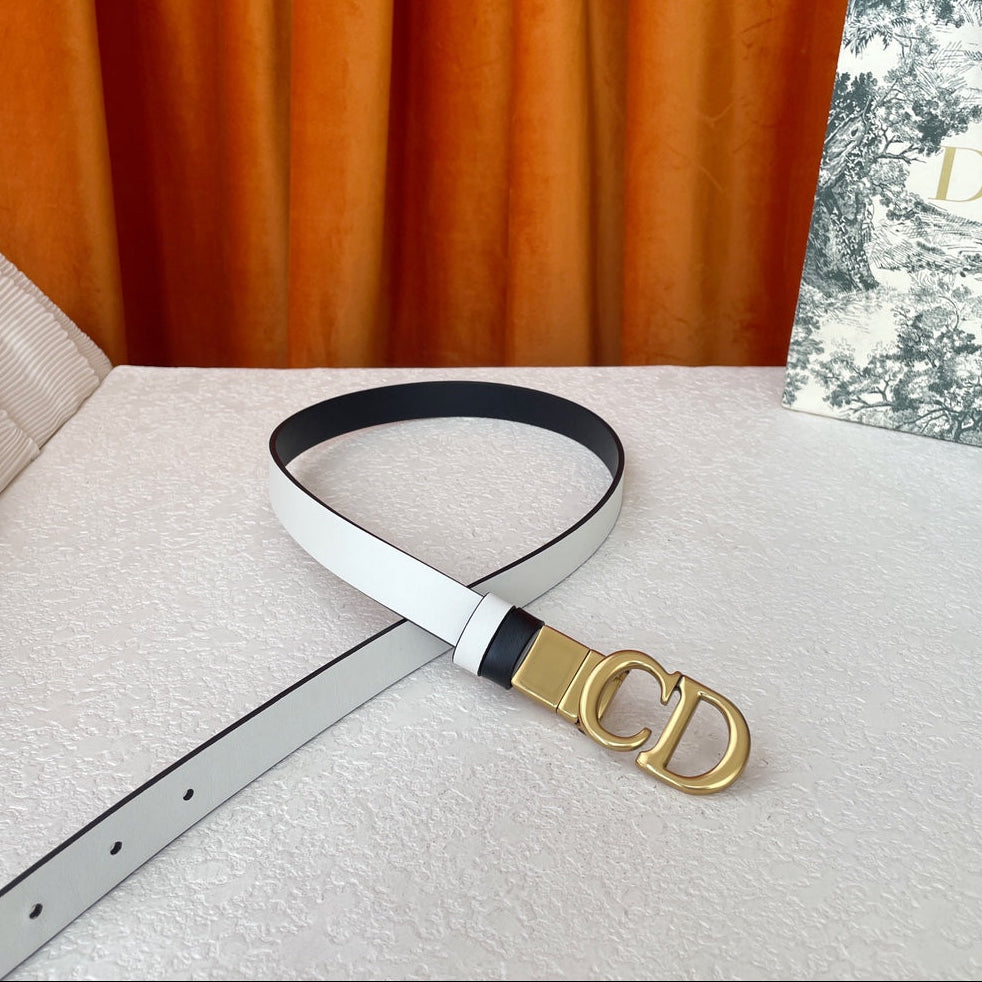 DIOR 25S BELT 20 MM IN WHITE CALFSKIN 563227 - 30