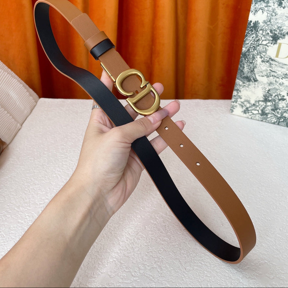 DIOR 25S BELT 20 MM IN BROWN CALFSKIN 563228 - 30