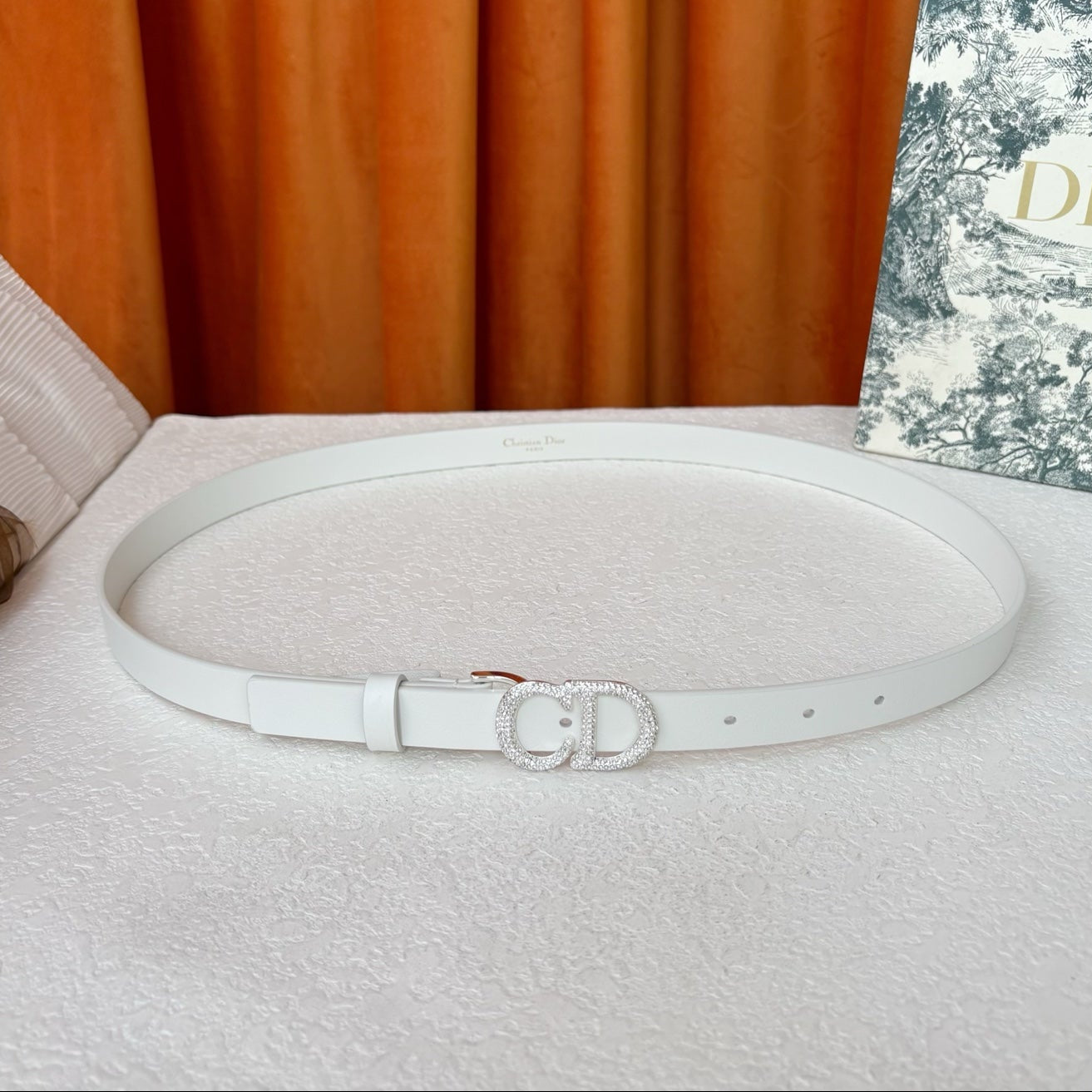 DIOR 25S BELT 20 MM IN WHITE CALFSKIN 595245 - 30