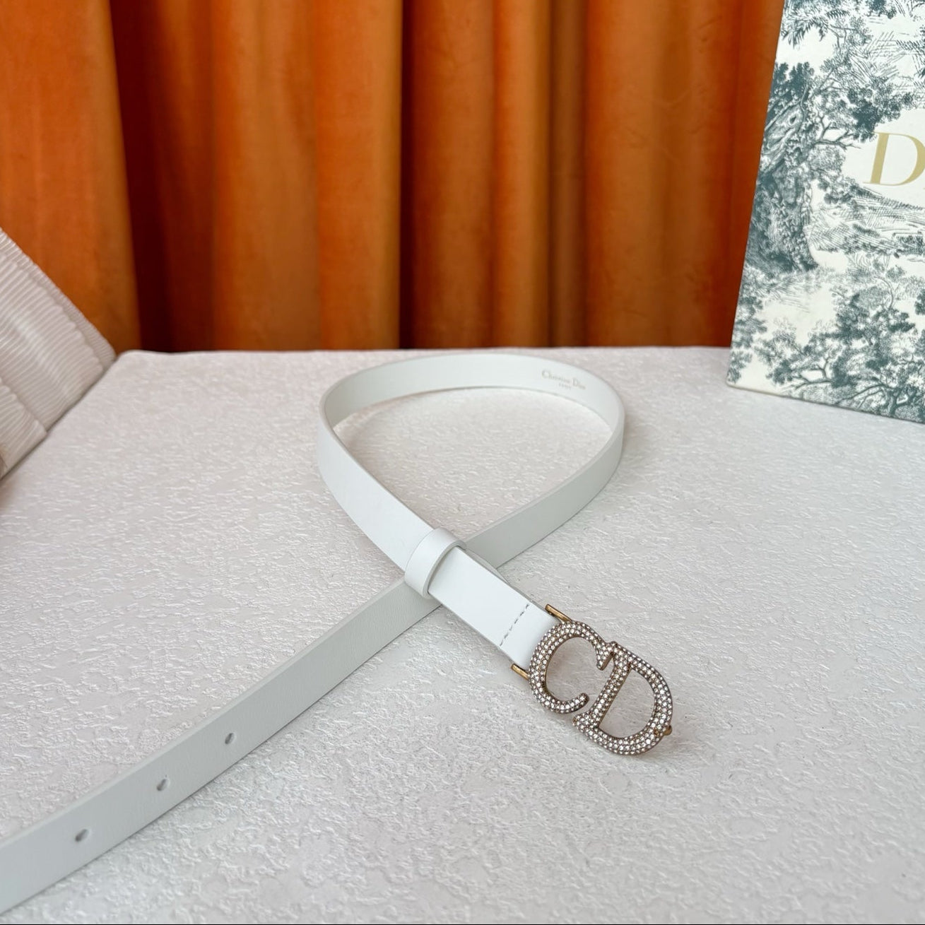 DIOR 25S BELT 20 MM IN WHITE CALFSKIN 595246 - 30
