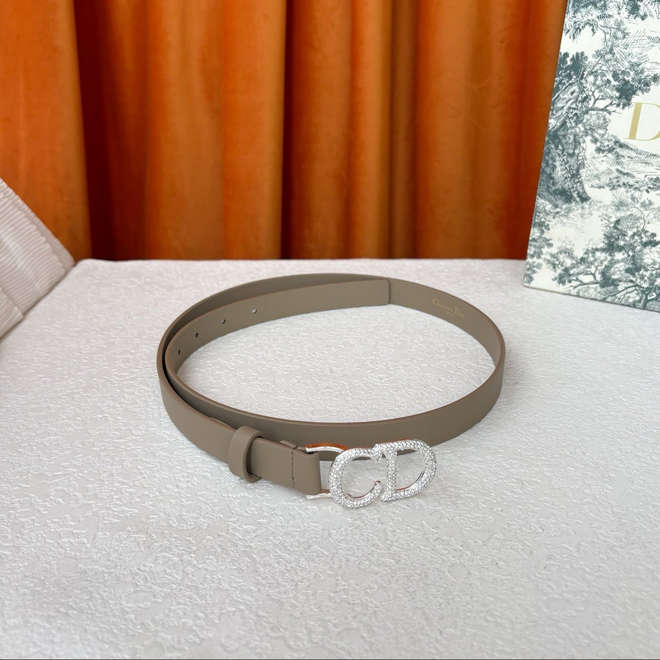 DIOR 25S BELT 20 MM IN BEIGE-GREY CALFSKIN 595247 - 30