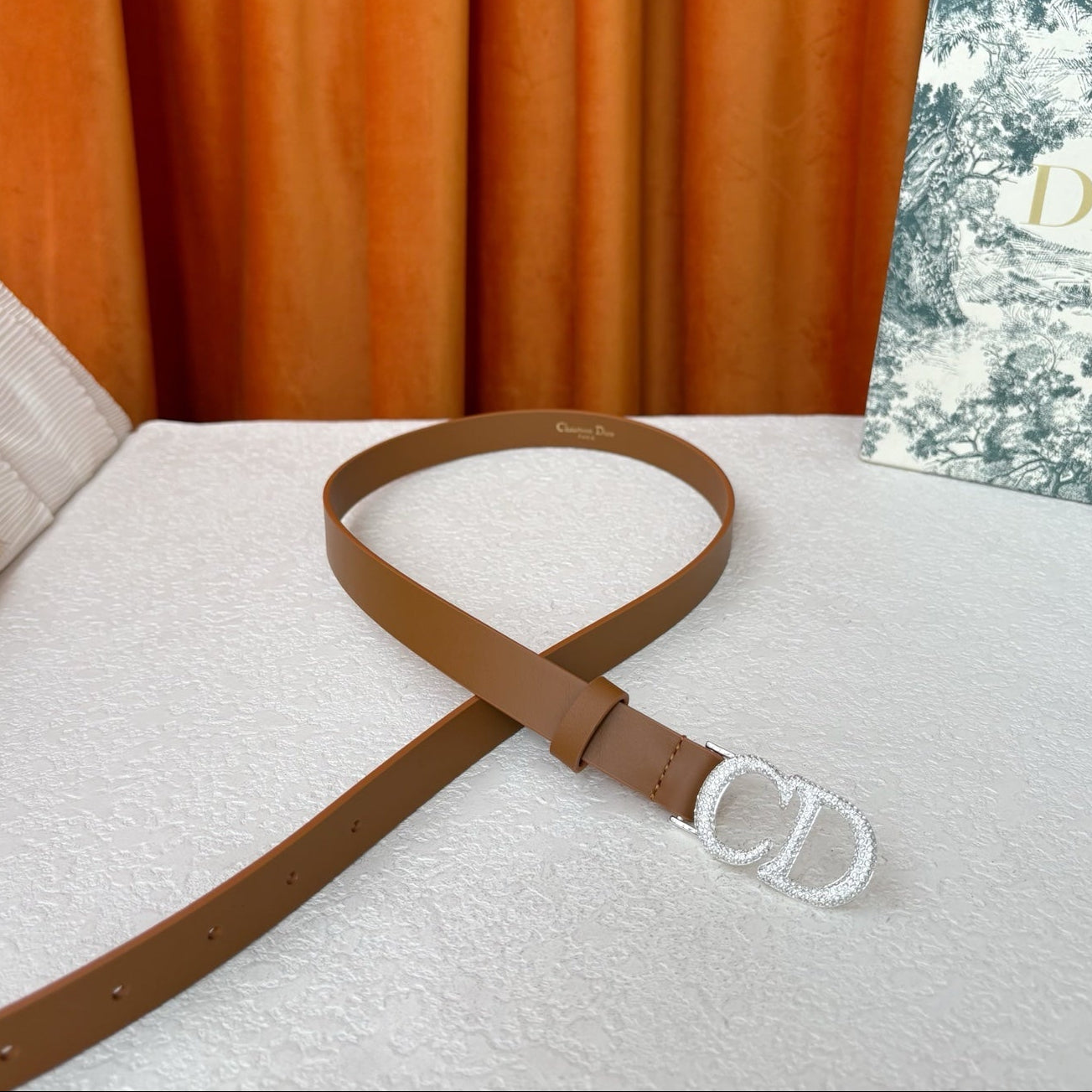 DIOR 25S BELT 20 MM IN BROWN CALFSKIN 595249 - 30