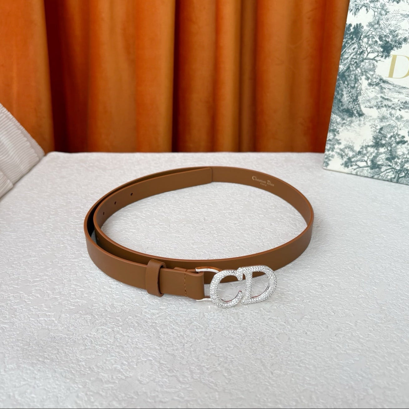 DIOR 25S BELT 20 MM IN BROWN CALFSKIN 595249 - 30