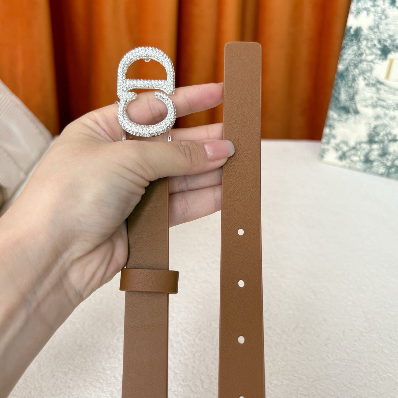 DIOR 25S BELT 20 MM IN BROWN CALFSKIN 595249 - 30