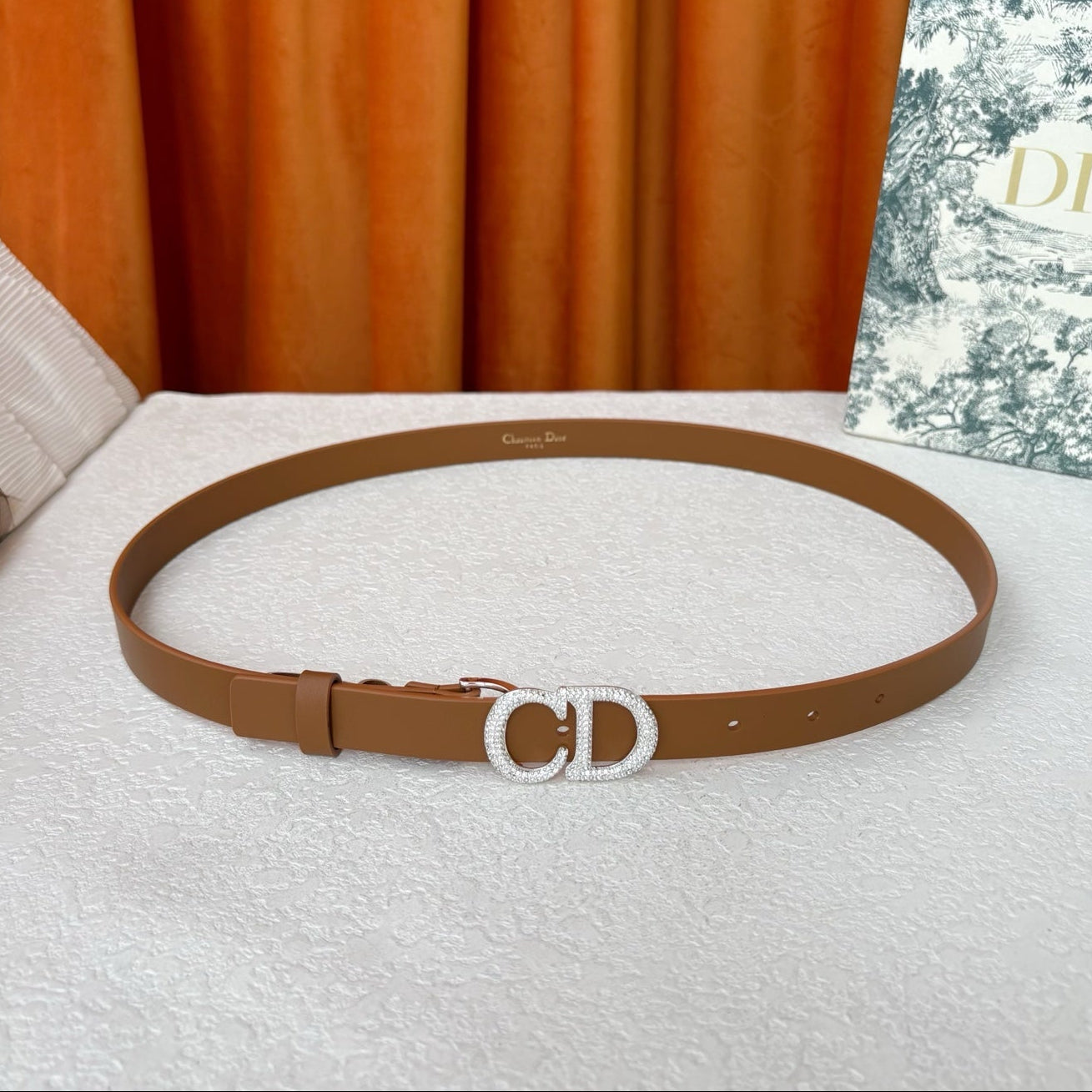 DIOR 25S BELT 20 MM IN BROWN CALFSKIN 595249 - 30