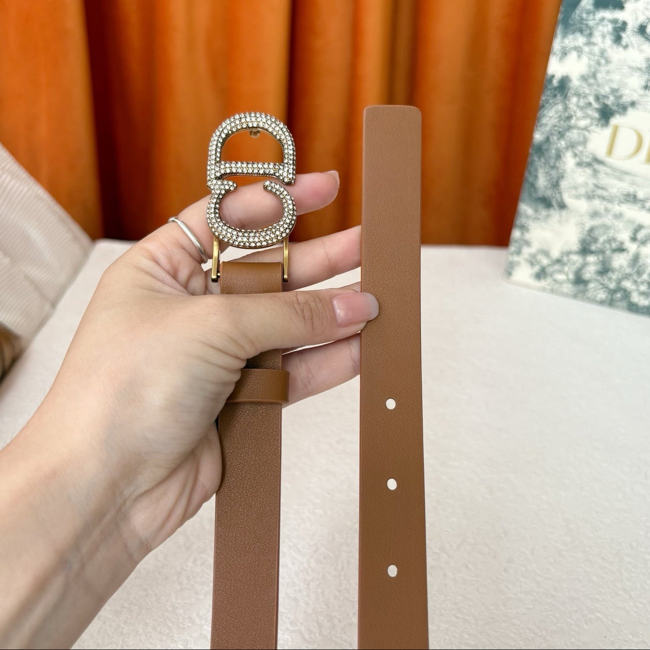 DIOR 25S BELT 20 MM IN BROWN CALFSKIN 595250 - 30