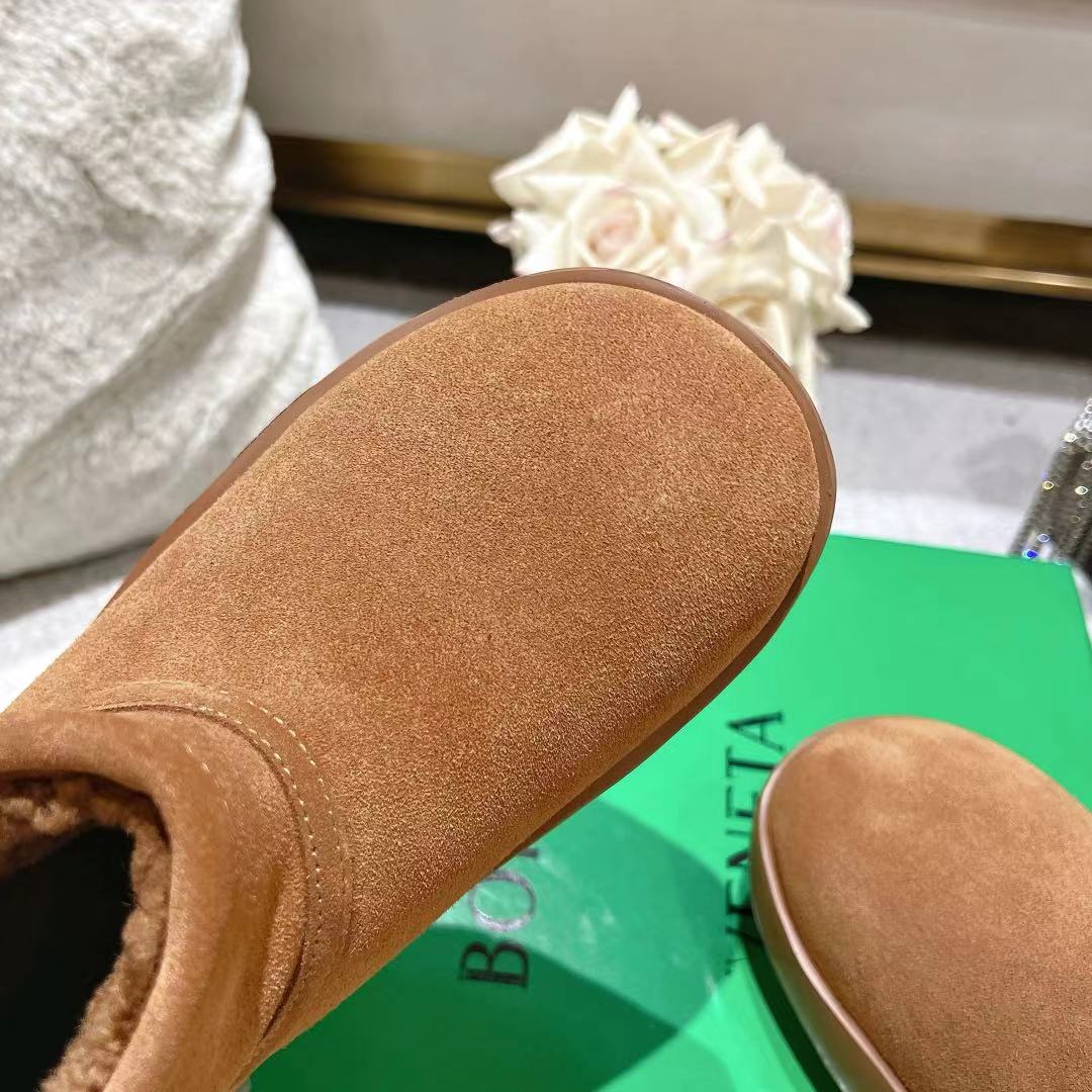 SNAP MINI ANKLE BOOTS IN BRONZE BROWN SUEDE AND SHEARLING LINING - 35