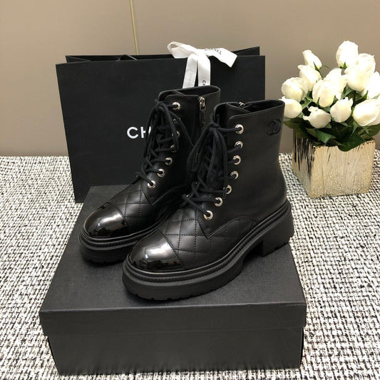 SHORT BOOTS BLACK LAMBSKIN - 34
