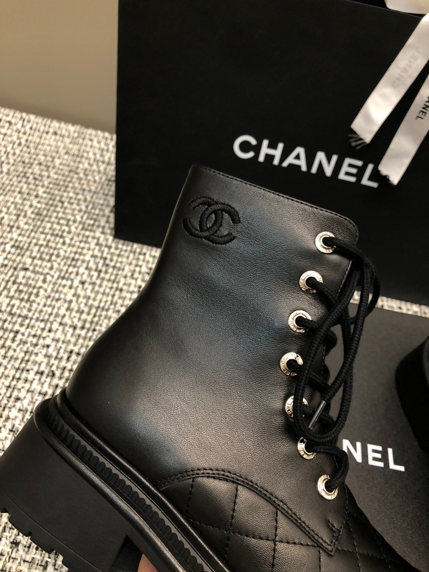 SHORT BOOTS BLACK LAMBSKIN - 34