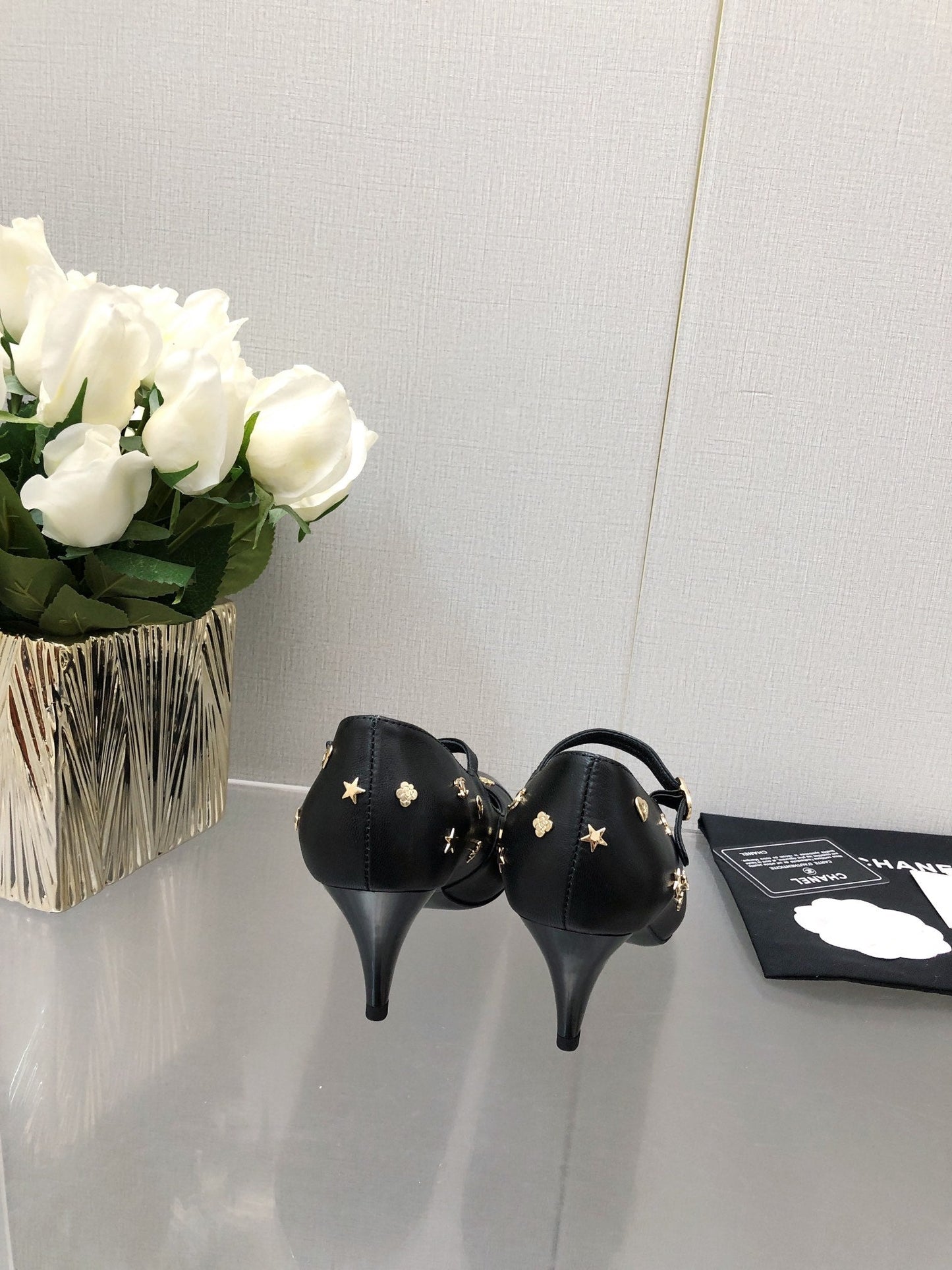 MARY JANE BLACK LAMBSKIN ATTACH METAL - 34