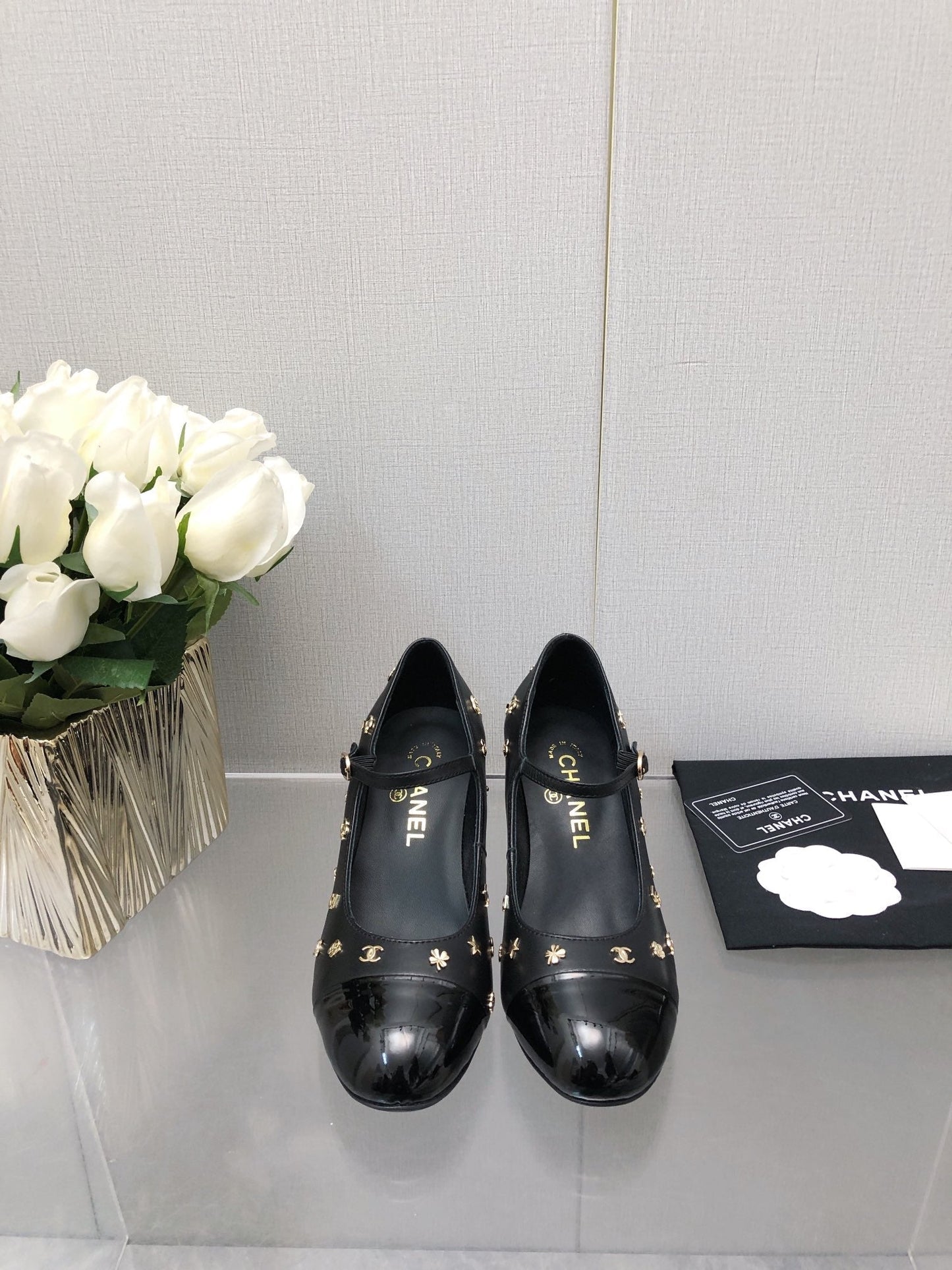 MARY JANE BLACK LAMBSKIN ATTACH METAL - 34