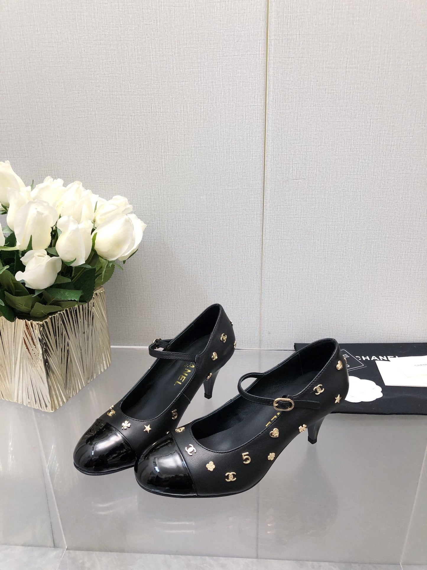 MARY JANE BLACK LAMBSKIN ATTACH METAL - 34