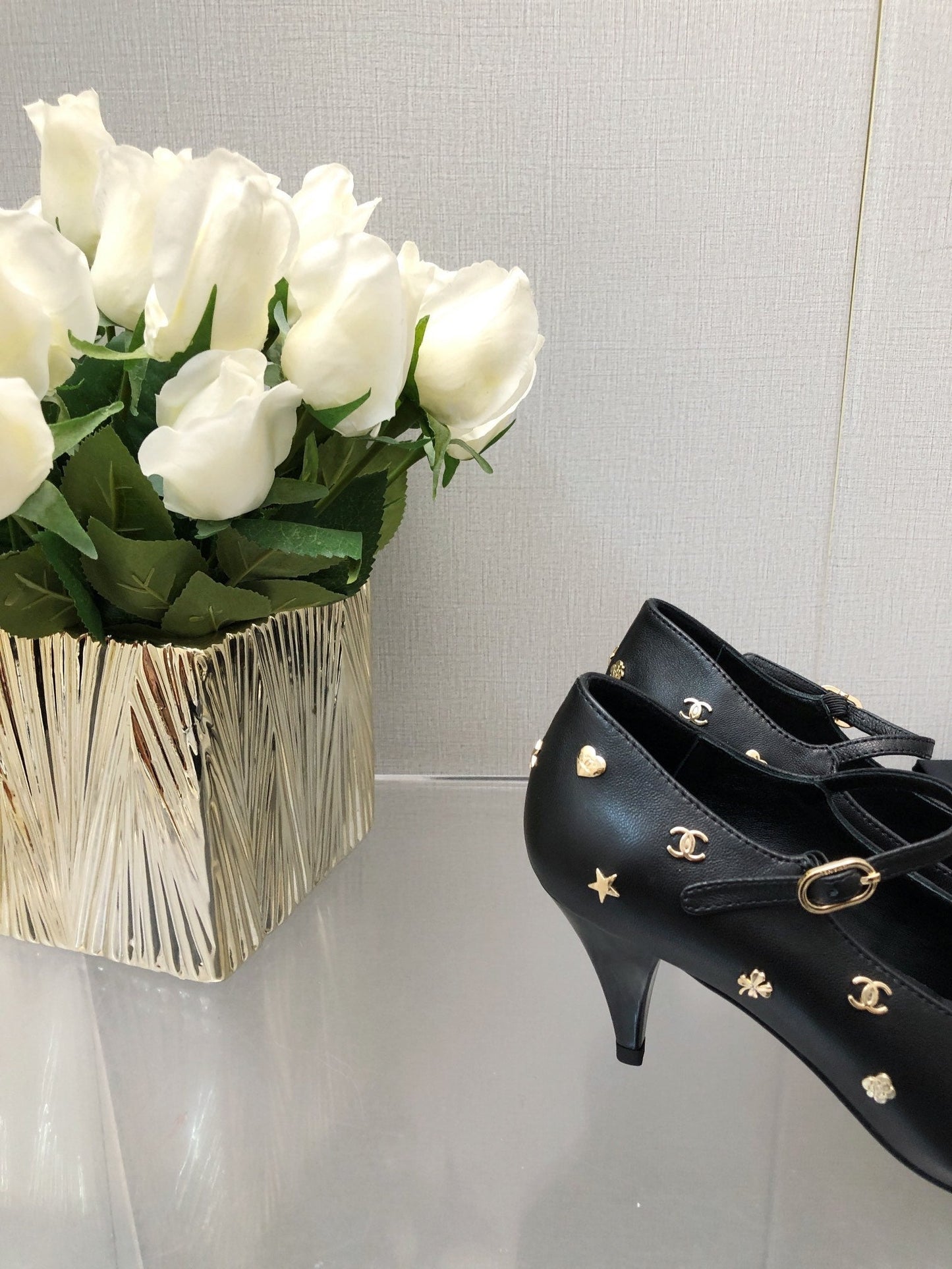 MARY JANE BLACK LAMBSKIN ATTACH METAL - 34