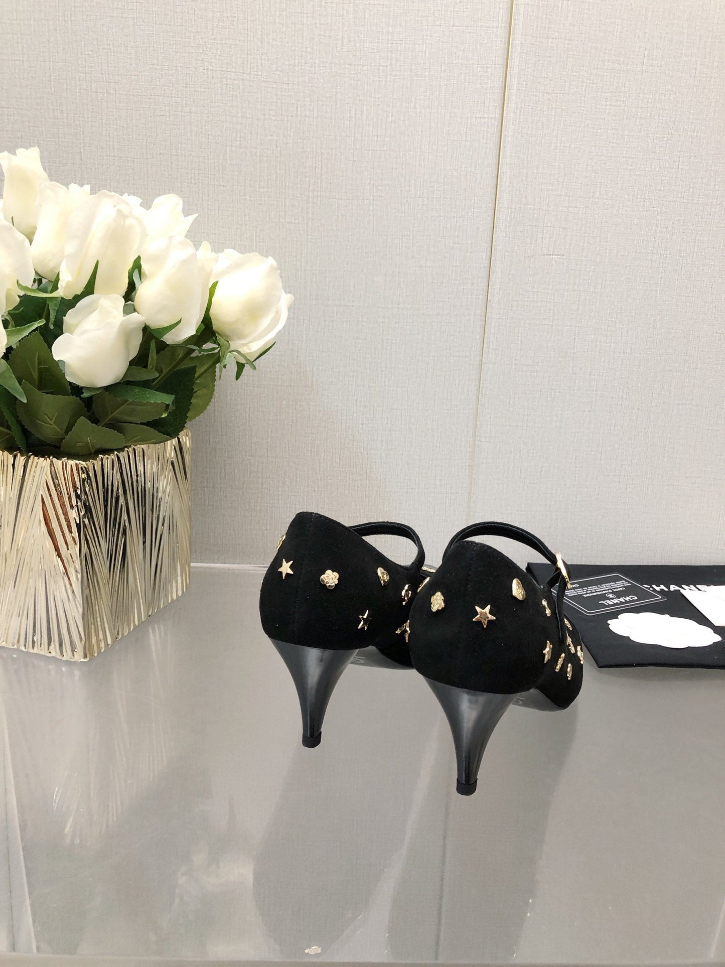 MARY JANE BLACK SUEDE AND LAMBSKIN ATTACH METAL - 34