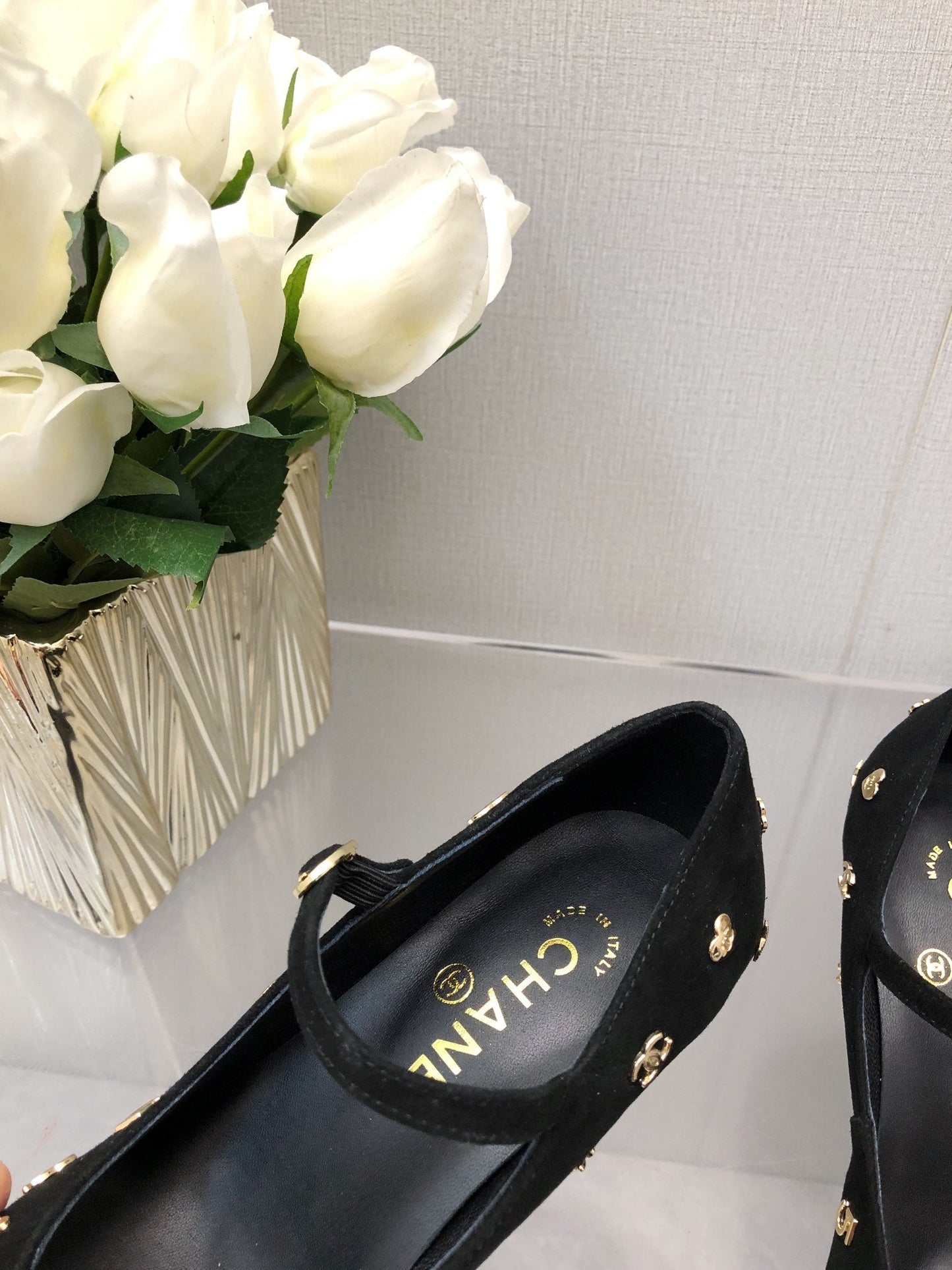 MARY JANE BLACK SUEDE AND LAMBSKIN ATTACH METAL - 34