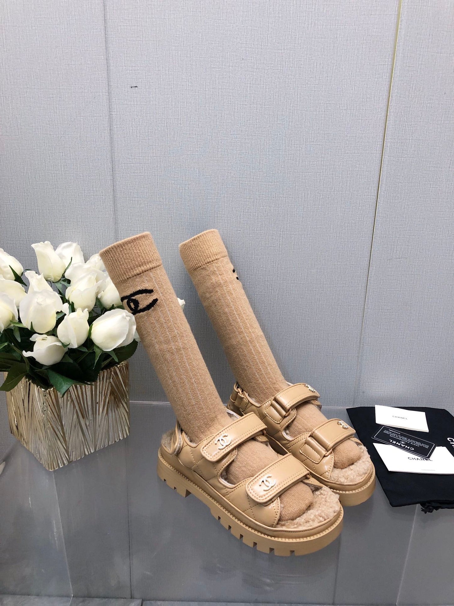 DAD SANDAL YELLOW CREAM LAMBSKIN - 35