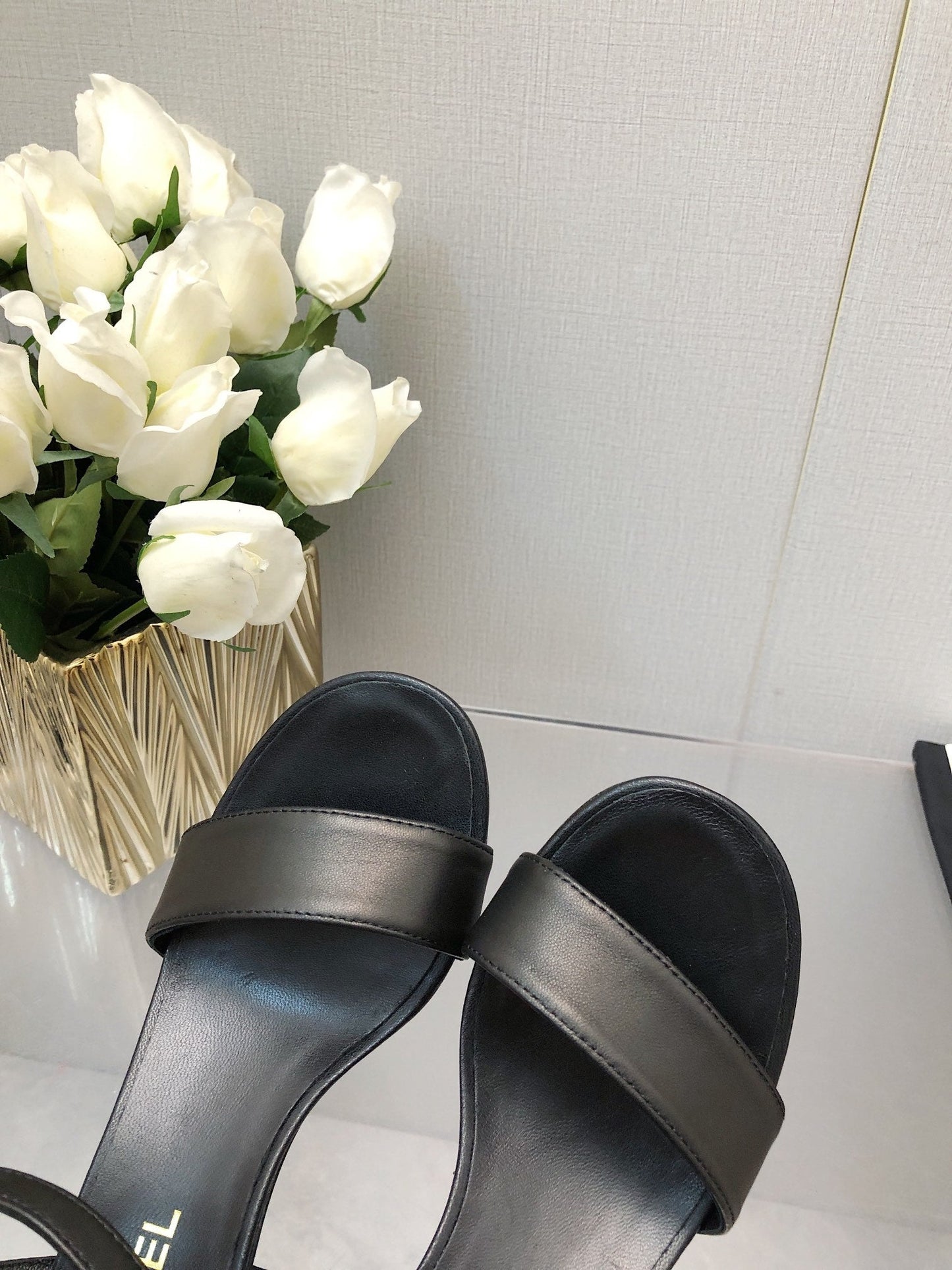 BLOCK HEEL 5 CM SANDAL IN BLACK LAMBSKIN - 35