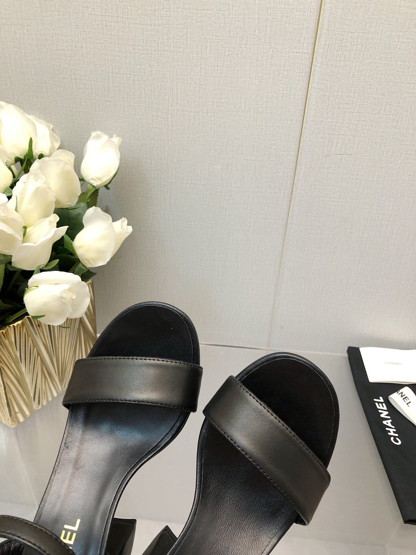 BLOCK HEEL 9 CM SANDAL IN BLACK LAMBSKIN - 35