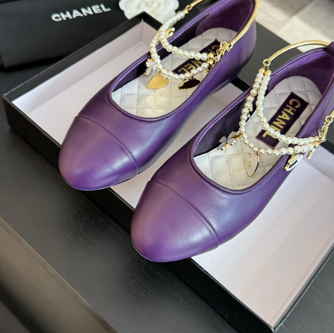Double Strap Chunky Heel Mary Jane Shoes Violet Purple - 35