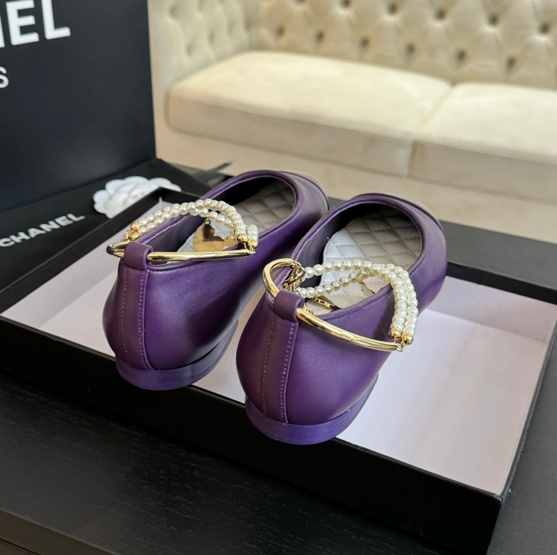 Double Strap Chunky Heel Mary Jane Shoes Violet Purple - 35