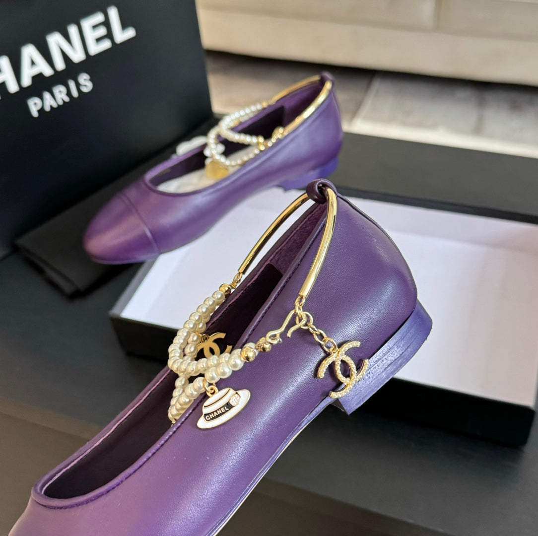 Double Strap Chunky Heel Mary Jane Shoes Violet Purple - 35