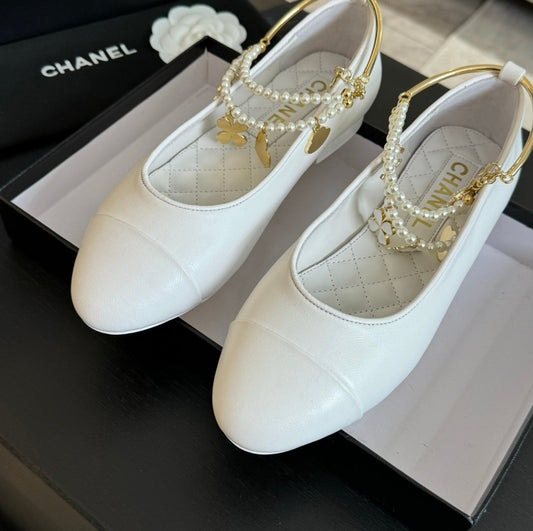Double Strap Chunky Heel Mary Jane Shoes White - 35