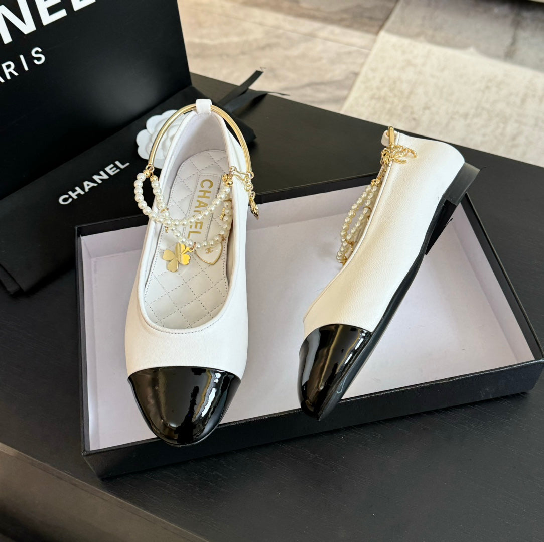 Double Strap Chunky Heel Mary Jane Shoes White Black - 35