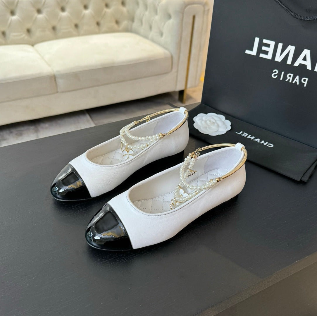 Double Strap Chunky Heel Mary Jane Shoes White Black - 35