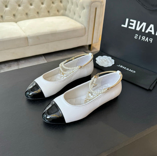 Double Strap Chunky Heel Mary Jane Shoes White Black - 35