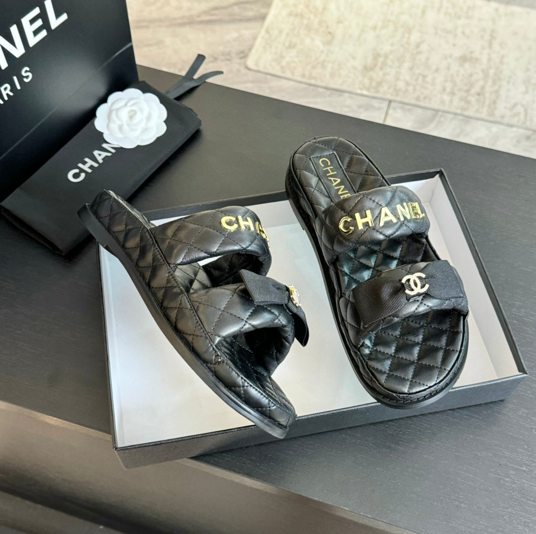 Mule Sandals Lambskin Black - 34