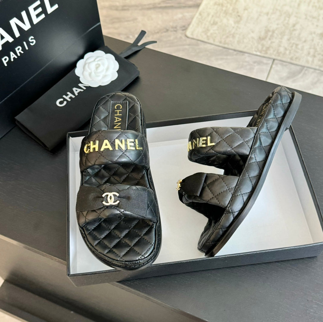 Mule Sandals Lambskin Black - 34
