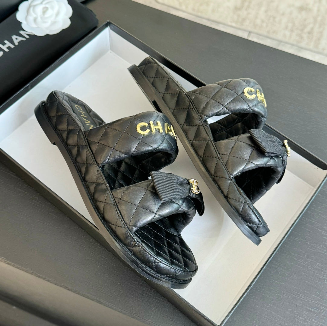 Mule Sandals Lambskin Black - 34